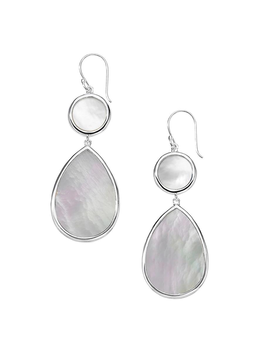Womens Polished Rock Candy Sterling Silver & Mother-Of-Pearl Drop Earrings Product Image