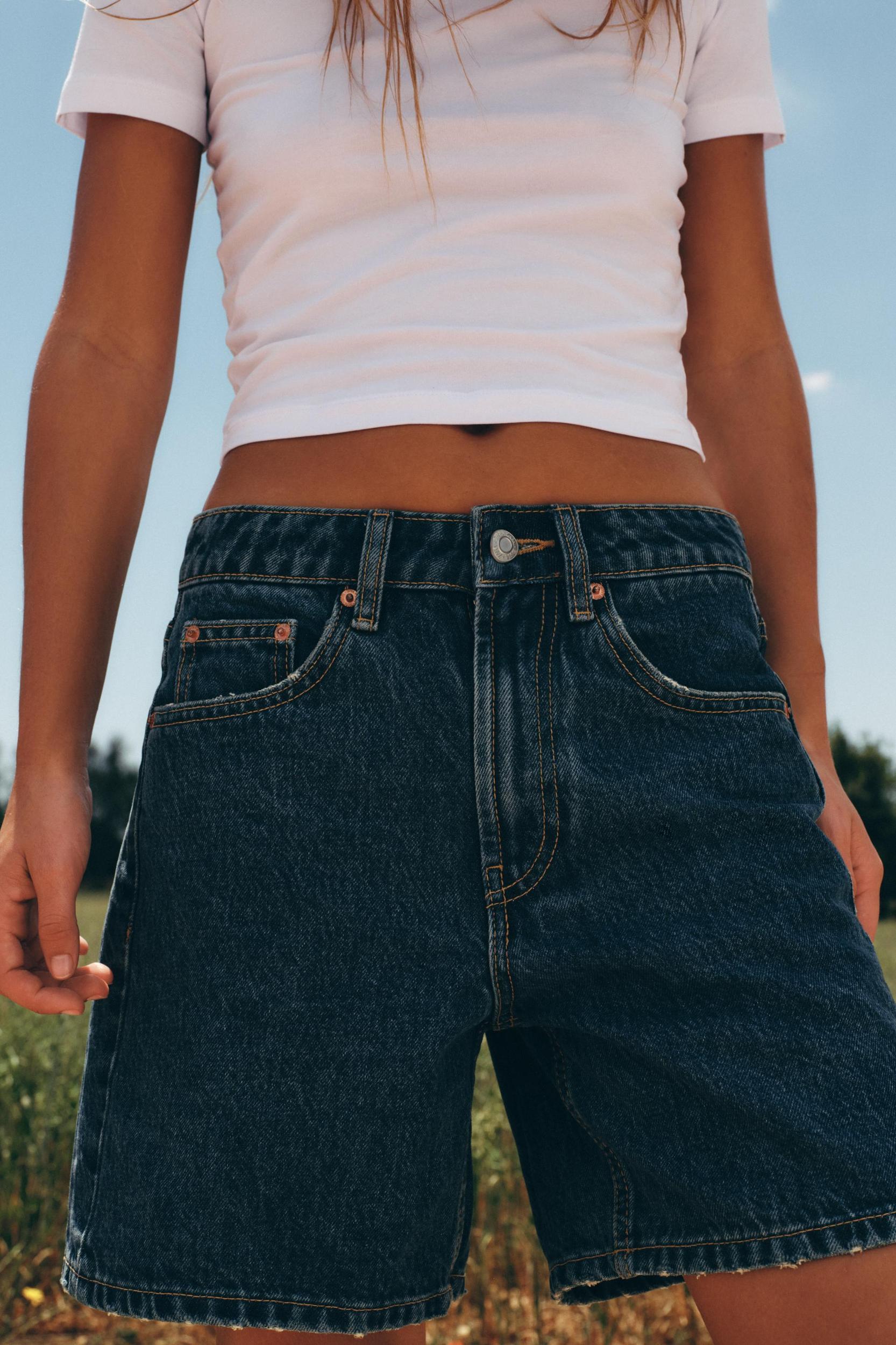 TRF MID-RISE DENIM SHORTS Product Image