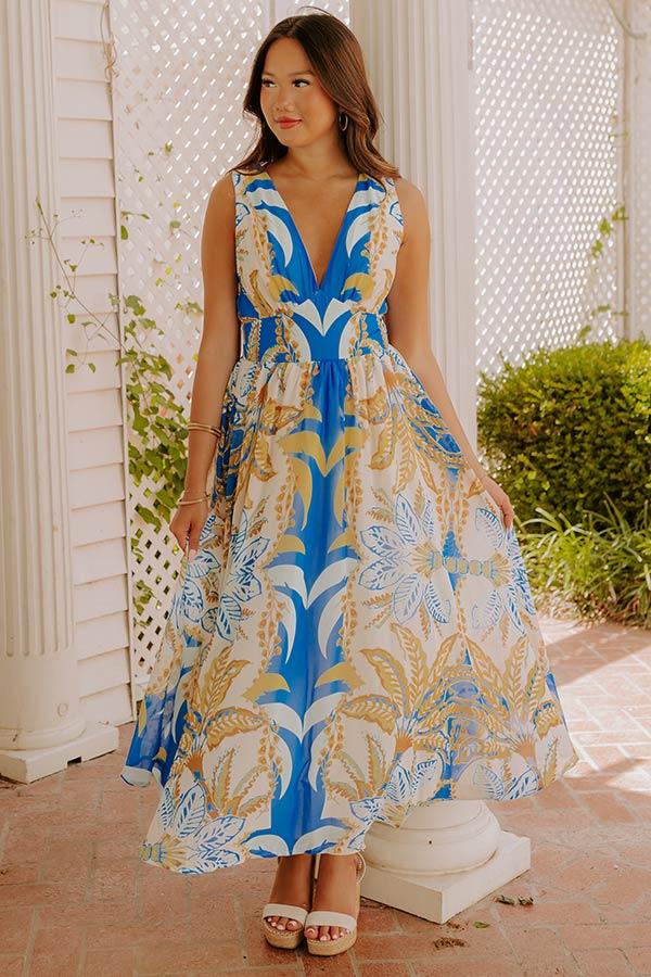 Tuscan Villa Floral Midi Dress Product Image