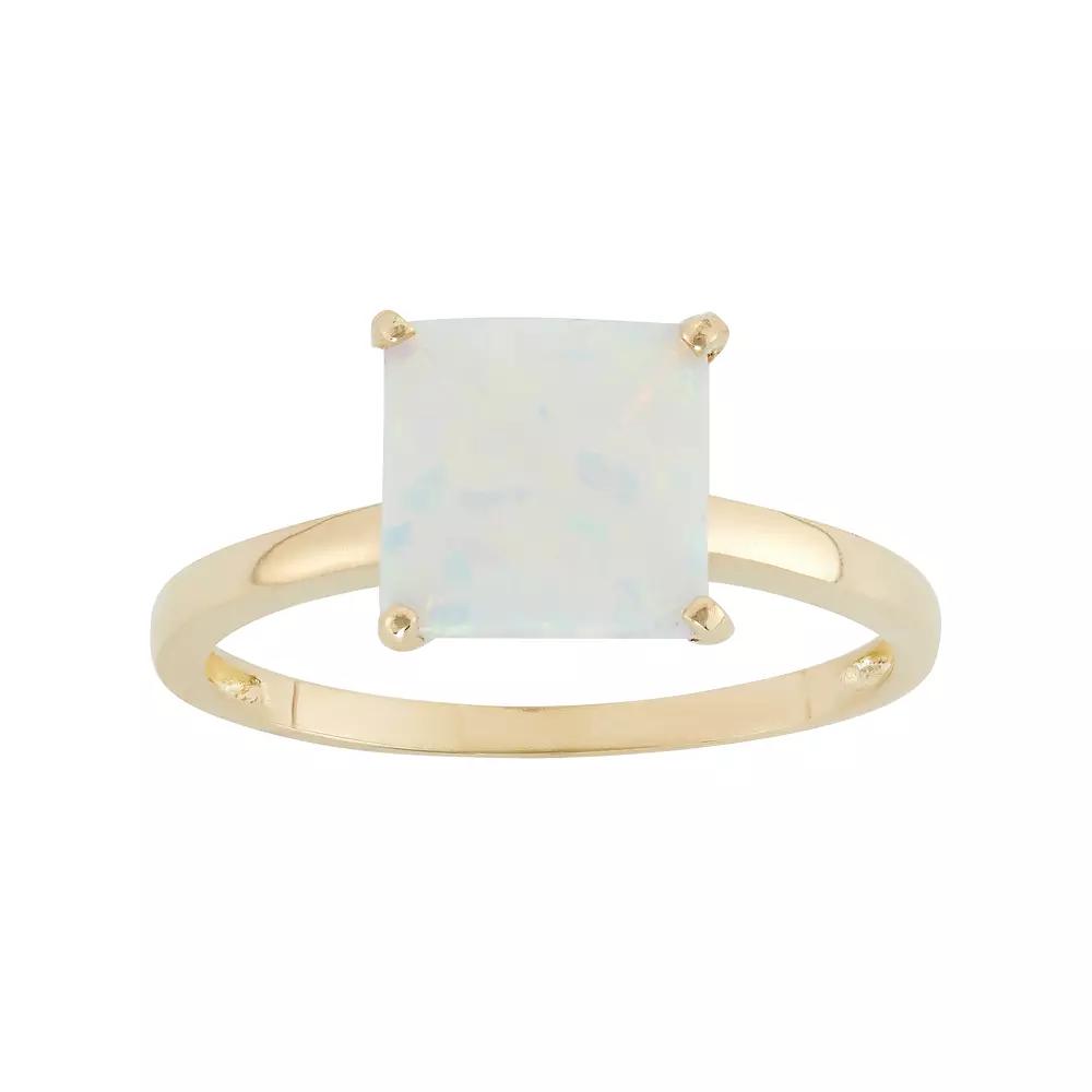Designs by Gioelli Lab-Created Opal 10k Gold Ring, Women's, Size: 5, White Product Image