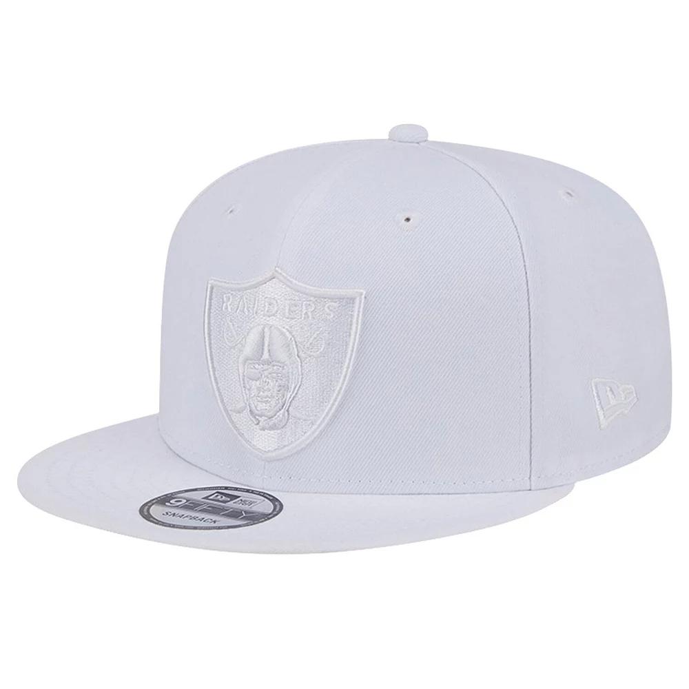Men's New Era Las Vegas Raiders Main White on White 9FIFTY Snapback Hat, Lvr White Product Image
