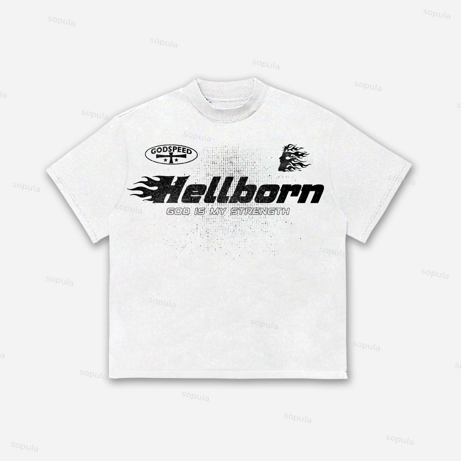 Jesus Flame Silhouette Network Vintage Graphic Cotton T-Shirt Product Image