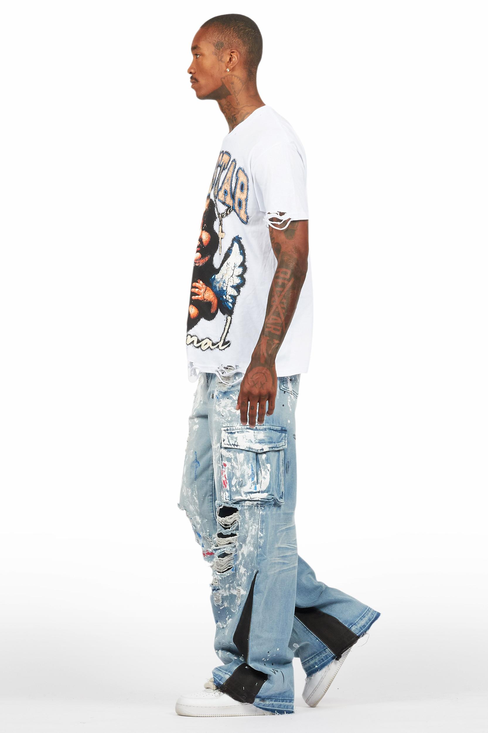 Deiter White Oversized Graphic T-Shirt Male Product Image