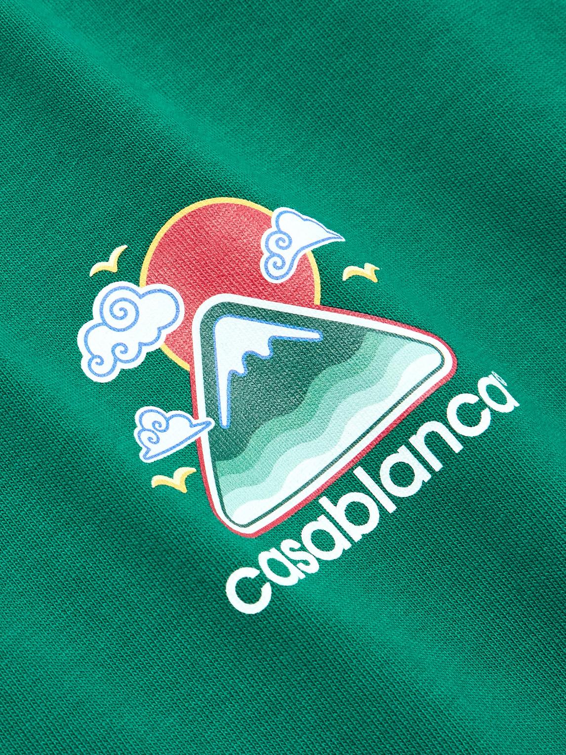 CASABLANCA Mens Montagne Ondulee Brand-print Cotton-jersey T-shirt In Green Product Image