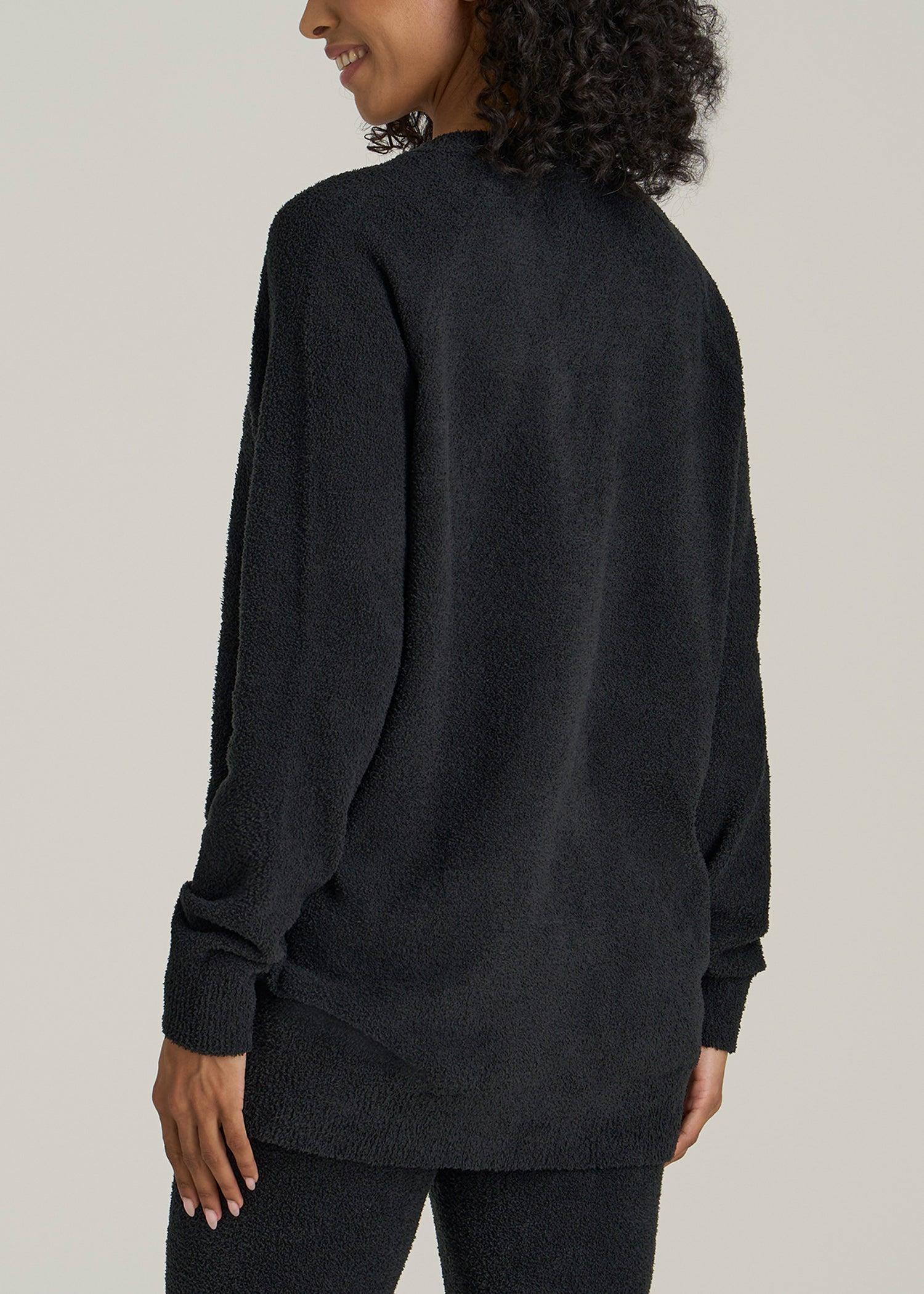 Chenille Cardigan for Tall Women in Black Female Product Image