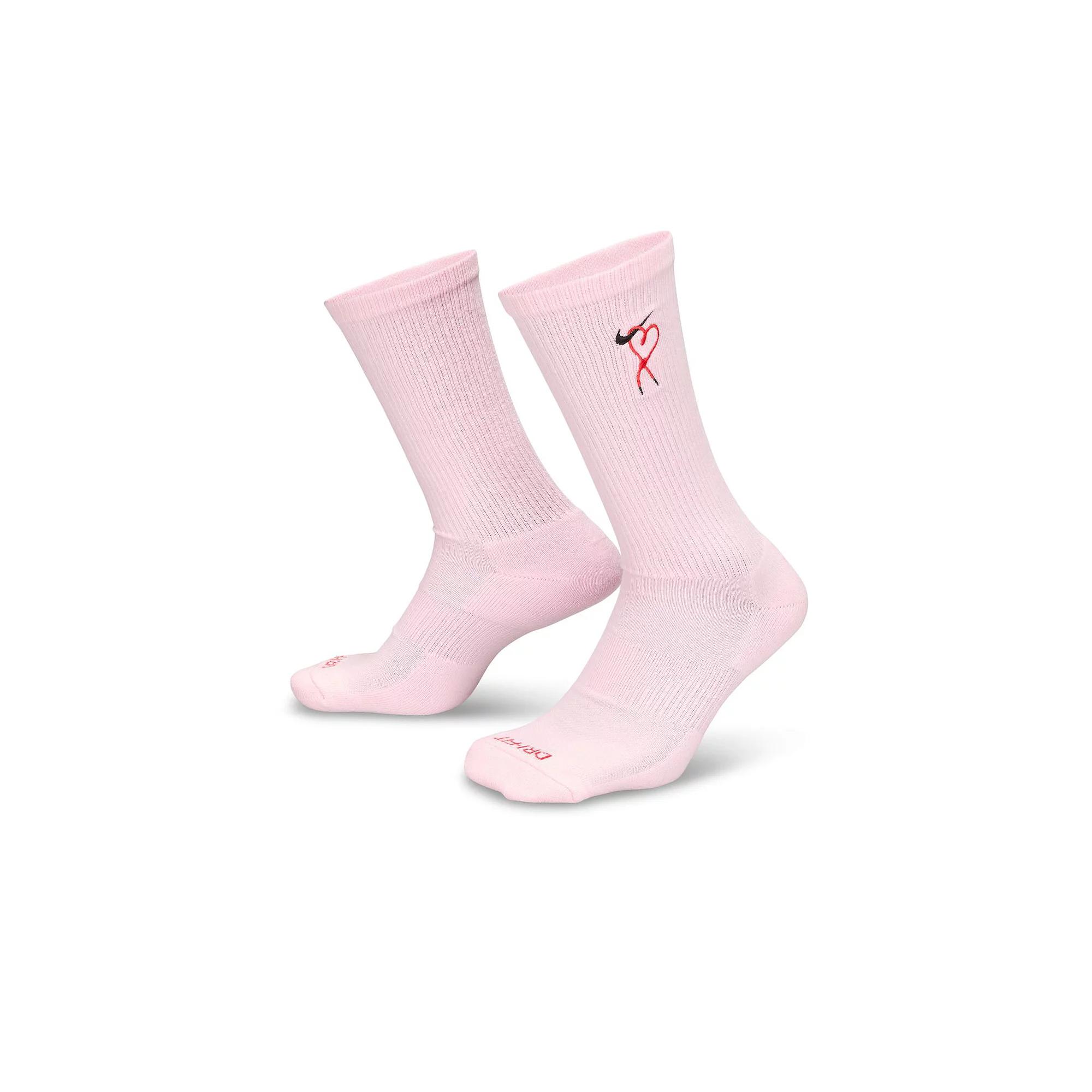 Women's Nike Valentine's Day Crew Socks 1-Pack, Size: Medium, Pink Foam Product Image
