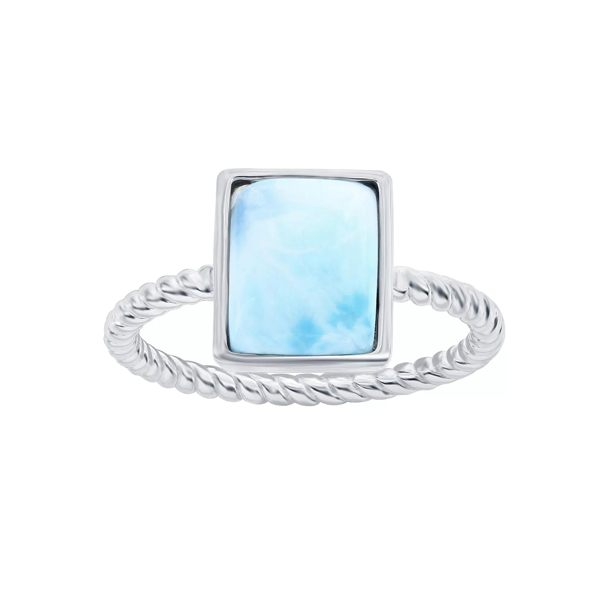 Nautica Rocks Sterling Silver Larimar Rope Band Ring, Women's, Size: 7 Product Image
