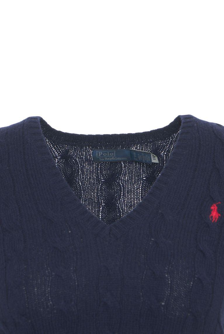 Knit sweater with V-neck Product Image