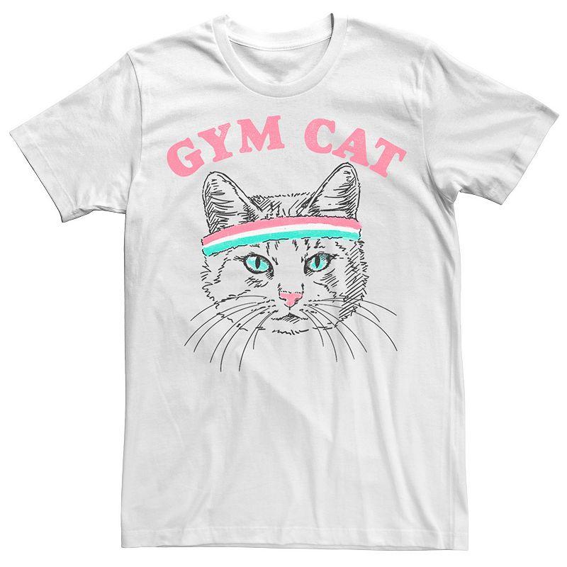 Men's Gym Cat Outline With Headband Tee,  Product Image