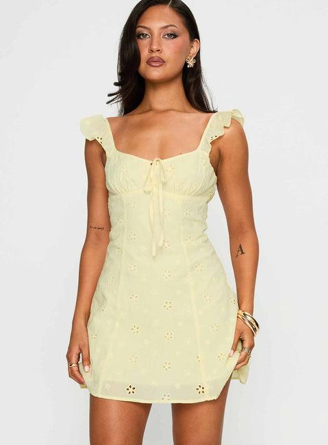 Sunbather Mini Dress Yellow Product Image