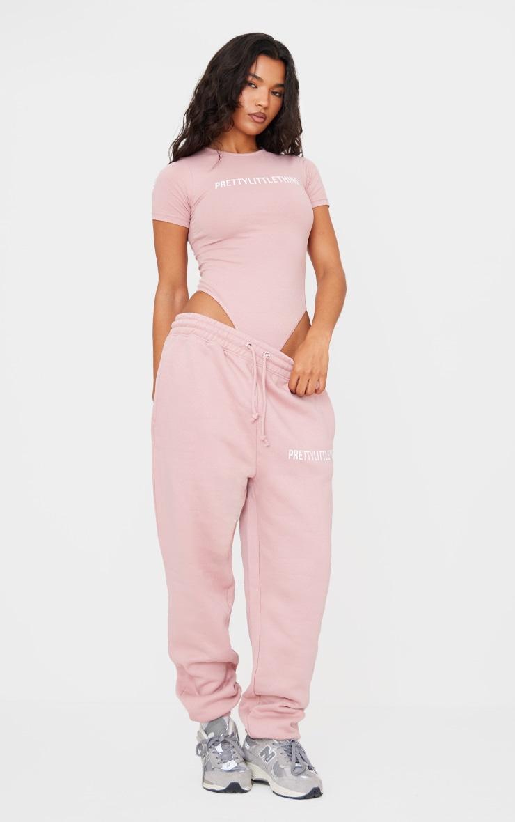 PRETTYLITTLETHING Light Pink High Waist Cuffed Sweatpants Product Image