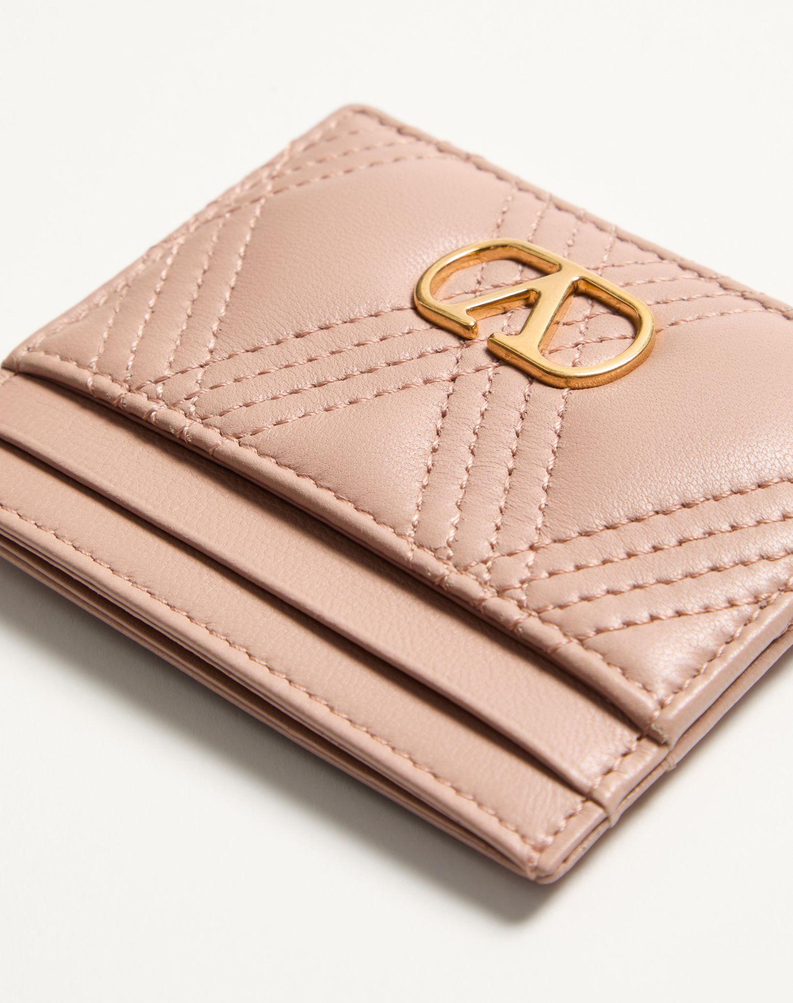 Valentino Garavani Quiltie 67 Cardholder In Quilted Nappa Leather Product Image