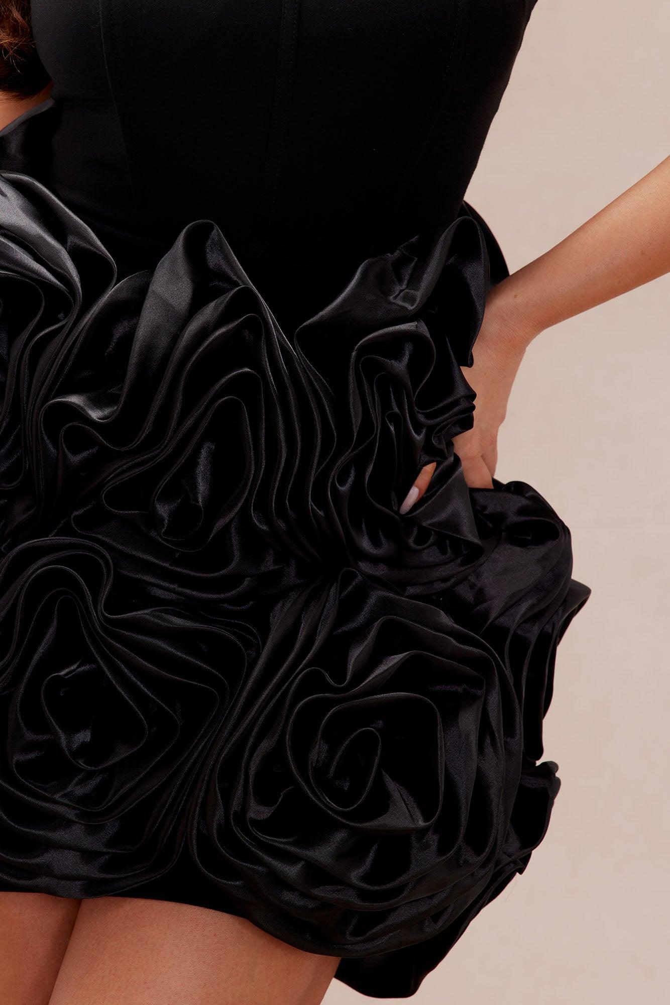 Ferona Floral Mini Dress - Black Product Image