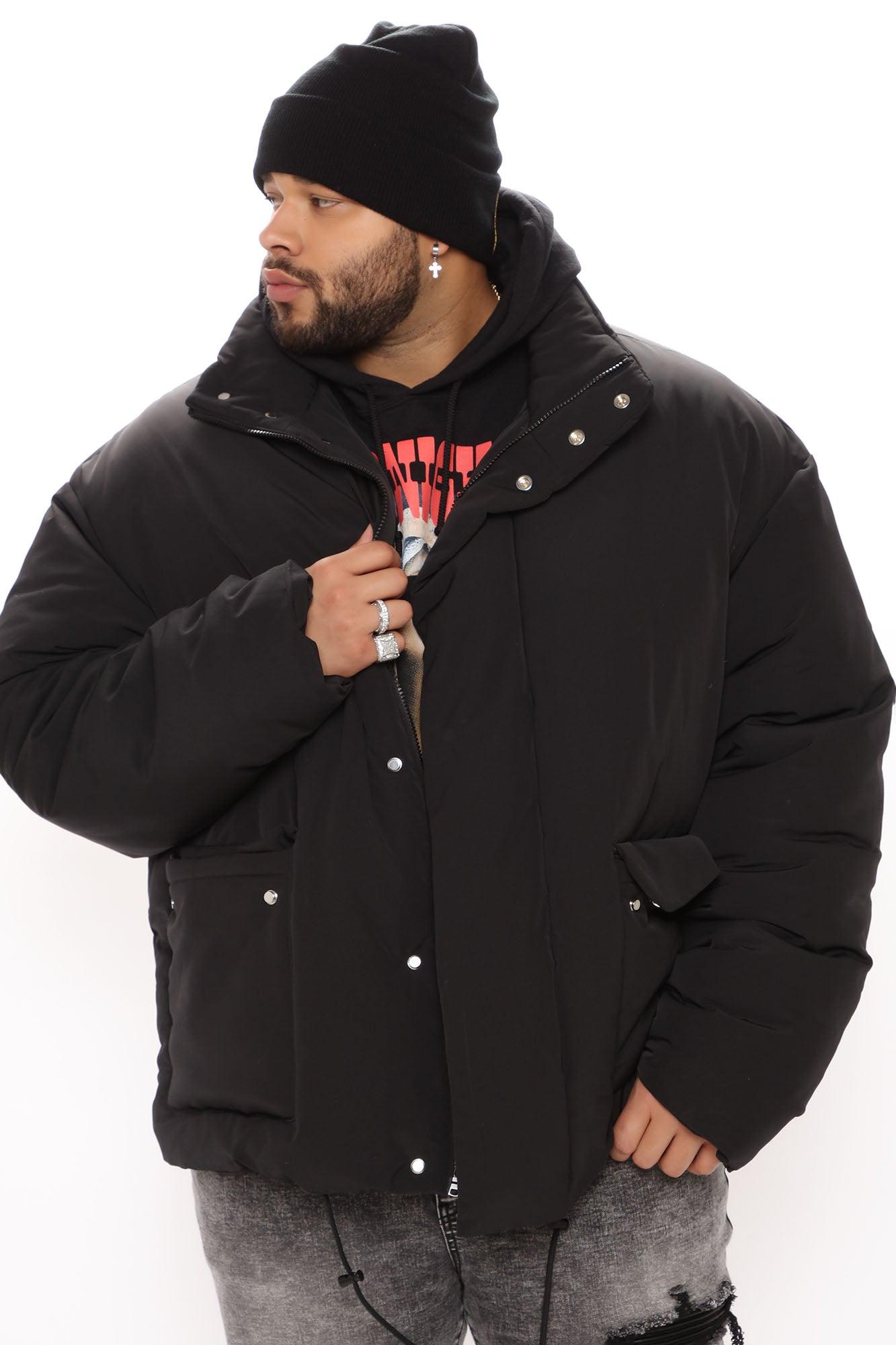 Titan Cargo Pocket Puffer Jacket - Black Product Image