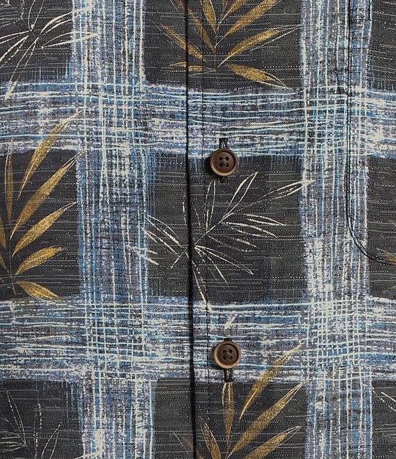 Roundtree & Yorke Short Sleeve Grid Palm Print Sport Shirt Product Image