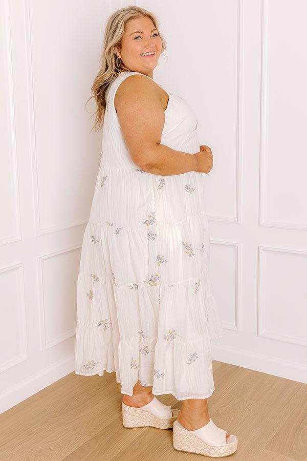 Chasing Wildflowers Embroidered Midi Dress Curves Product Image