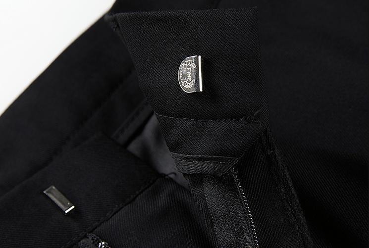 RT No. 3157 BLACK WIDE STRAIGHT PANTS Product Image