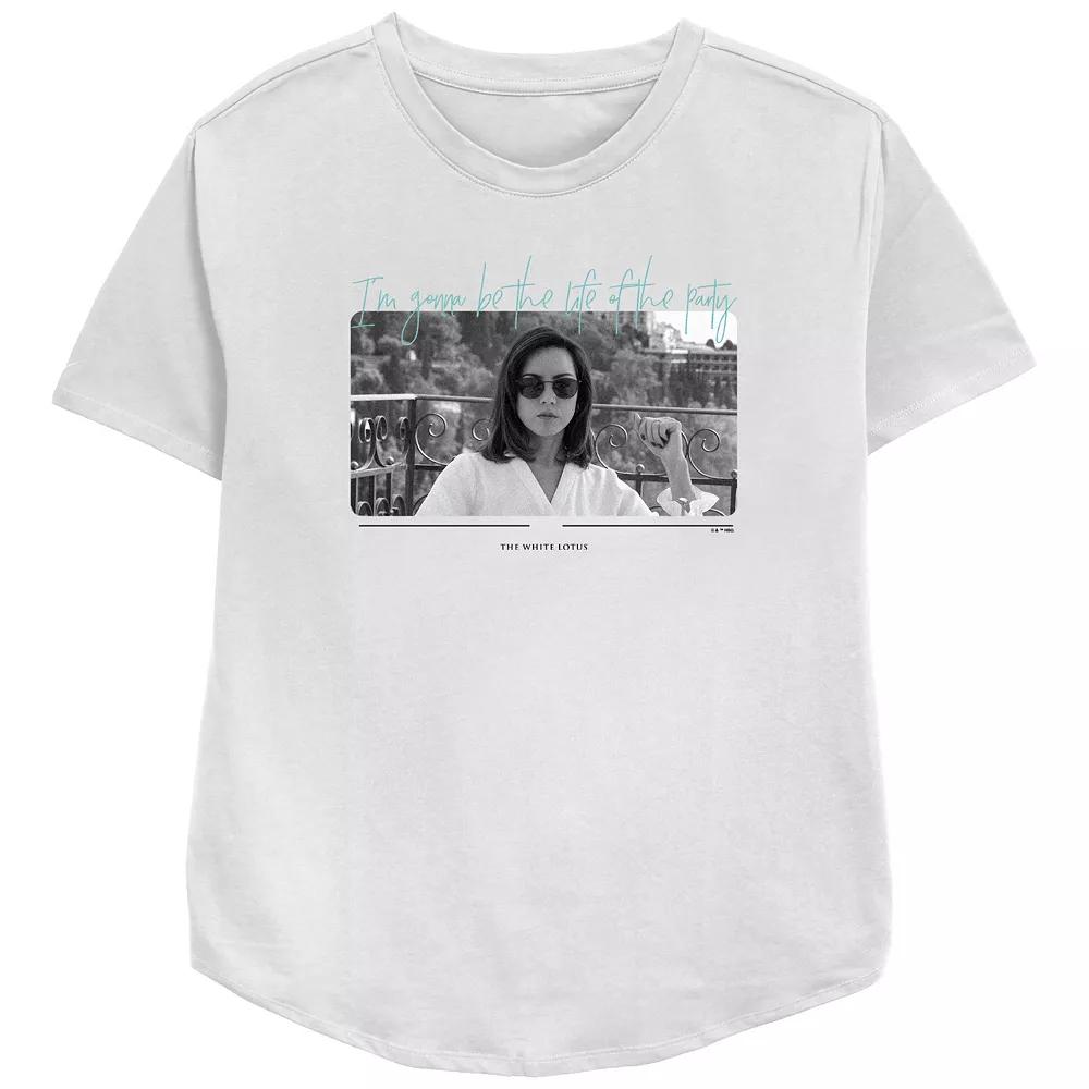 Women's White Lotus Harper The Life Of The Party Relaxed Fit Graphic Tee, Size: Small Product Image