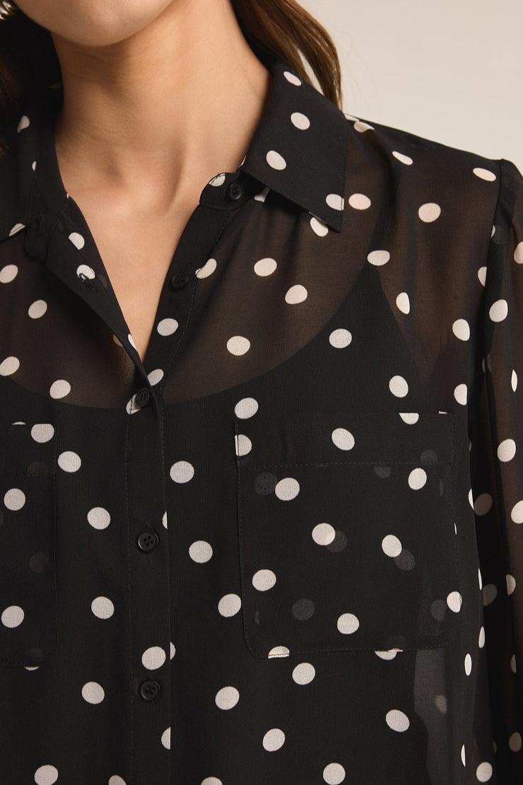 Vivienne Polka Dot Crepe Top Product Image