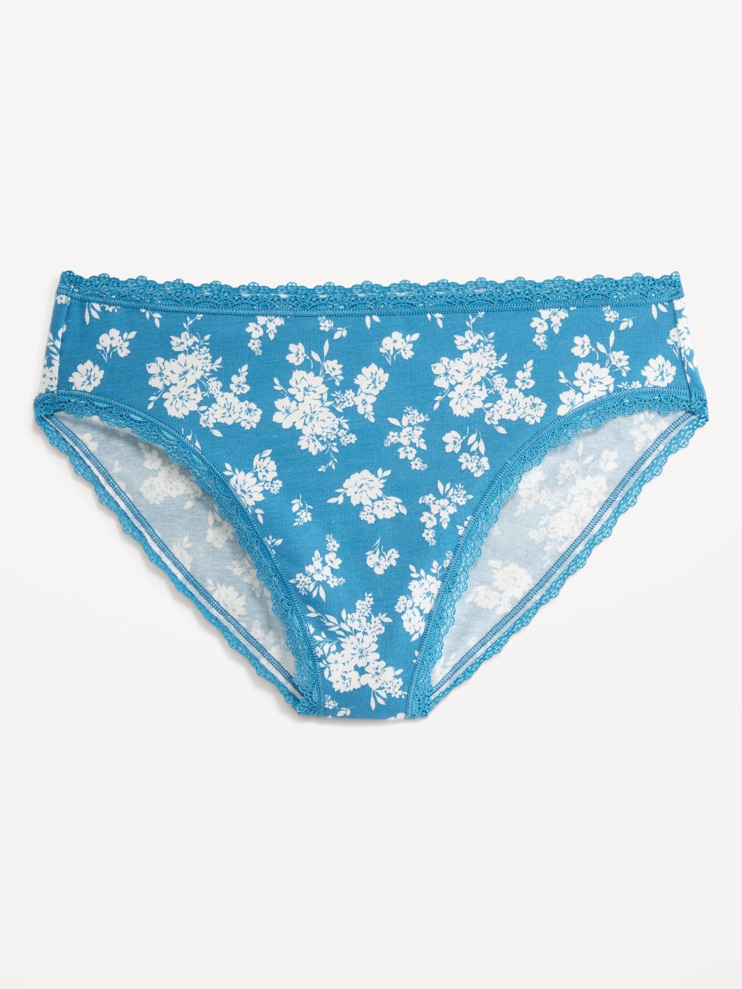 High-Waisted Lace-Trim Bikini Underwear Product Image
