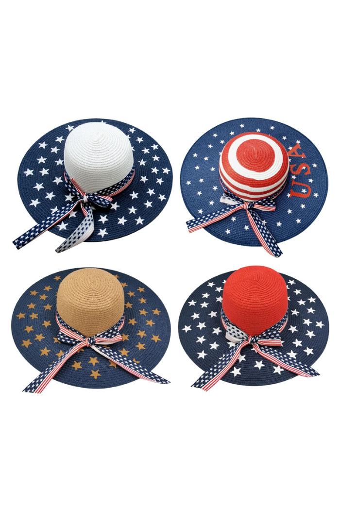 USA Print Ladies Summer Hats Product Image
