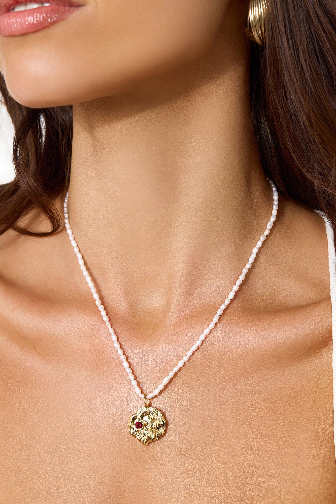 Aurora Spark Pearl Necklace Gold Product Image