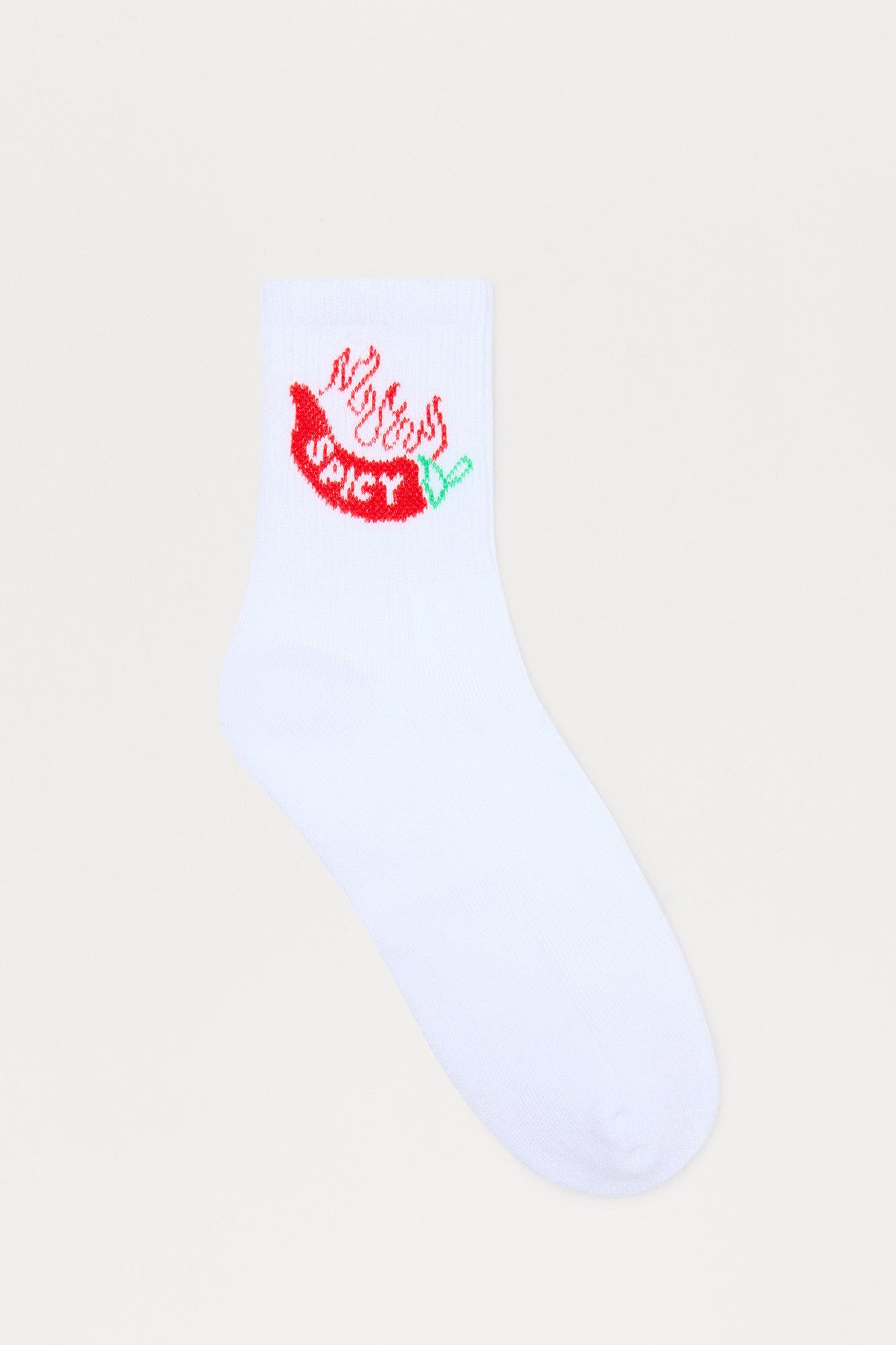 A Bit Spicy Socks - White/combo Female Product Image