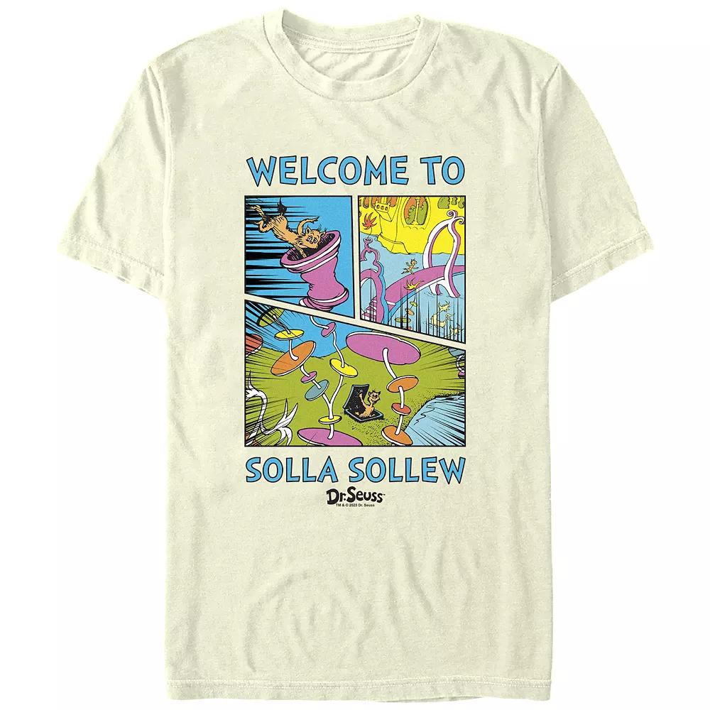 Men's Dr. Seuss Welcome To Solla Sollew Graphic Tee, Size: Medium, Natural Product Image