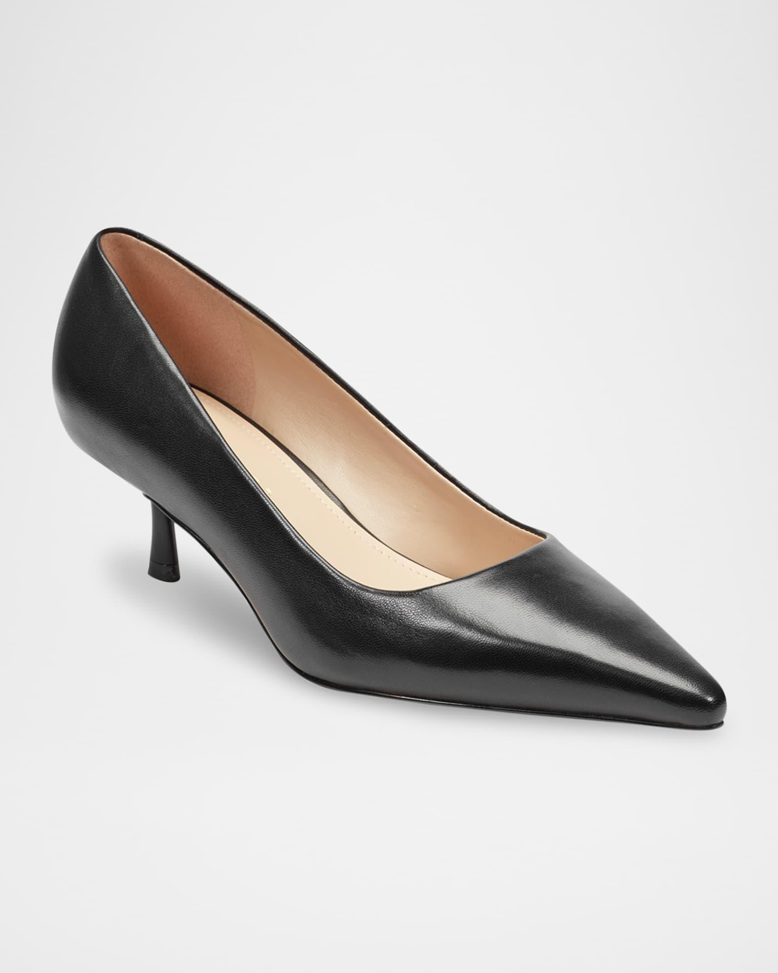 Calynna Leather Kitten-Heel Pumps Product Image