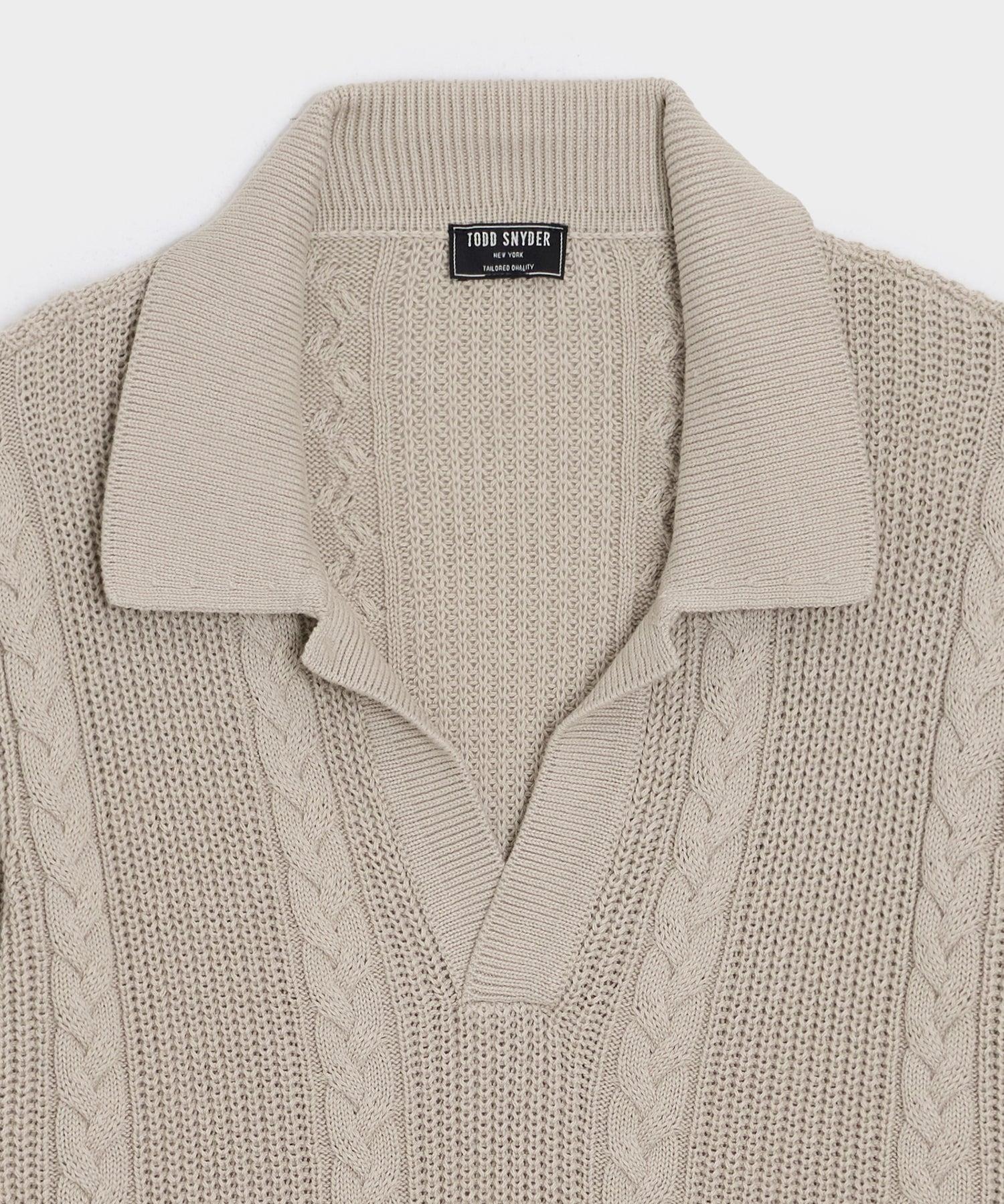 Beechwood Cable Knit Sweater Polo Product Image