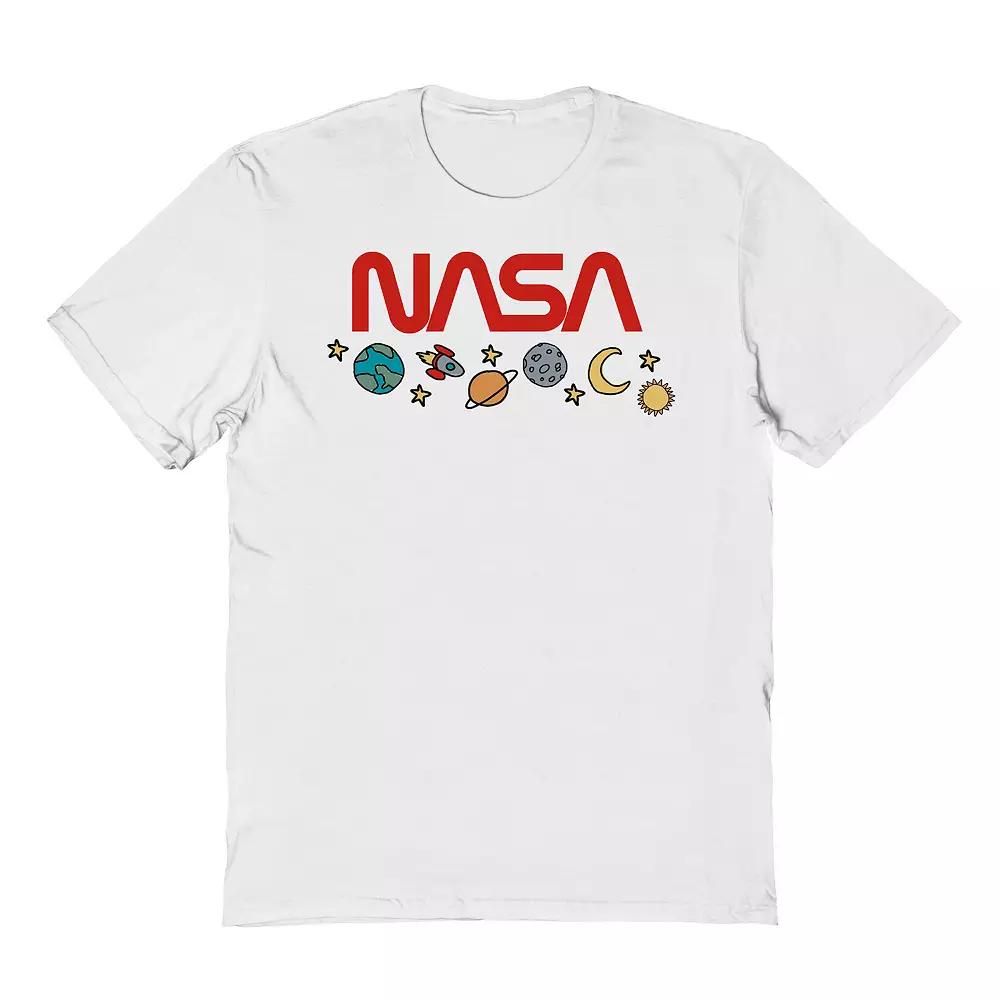 Men's Space Drawings Graphic Tee, Size: XXL, White Product Image