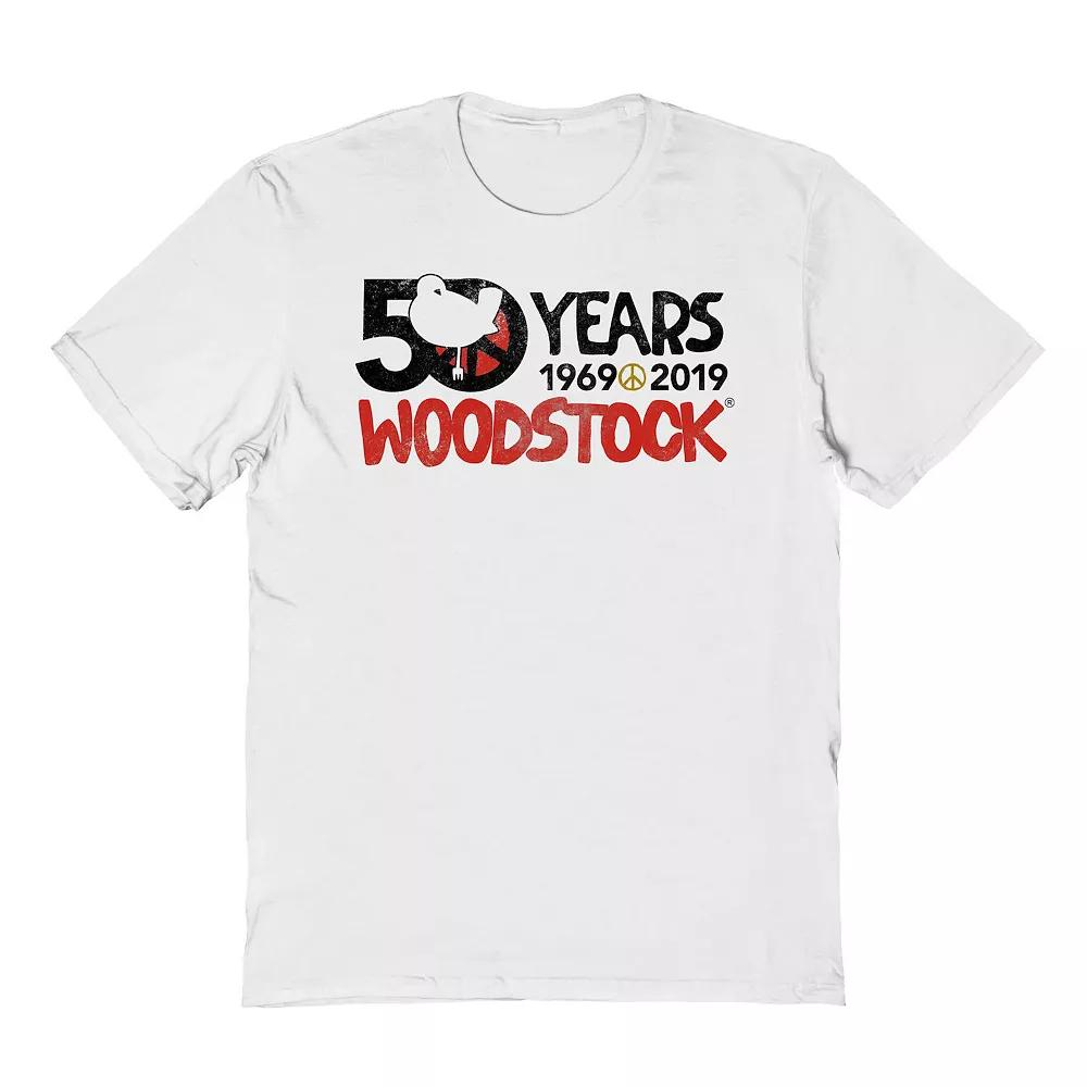 Men's Woodstock 50 Years Graphic Tee, Size: Large, White Product Image