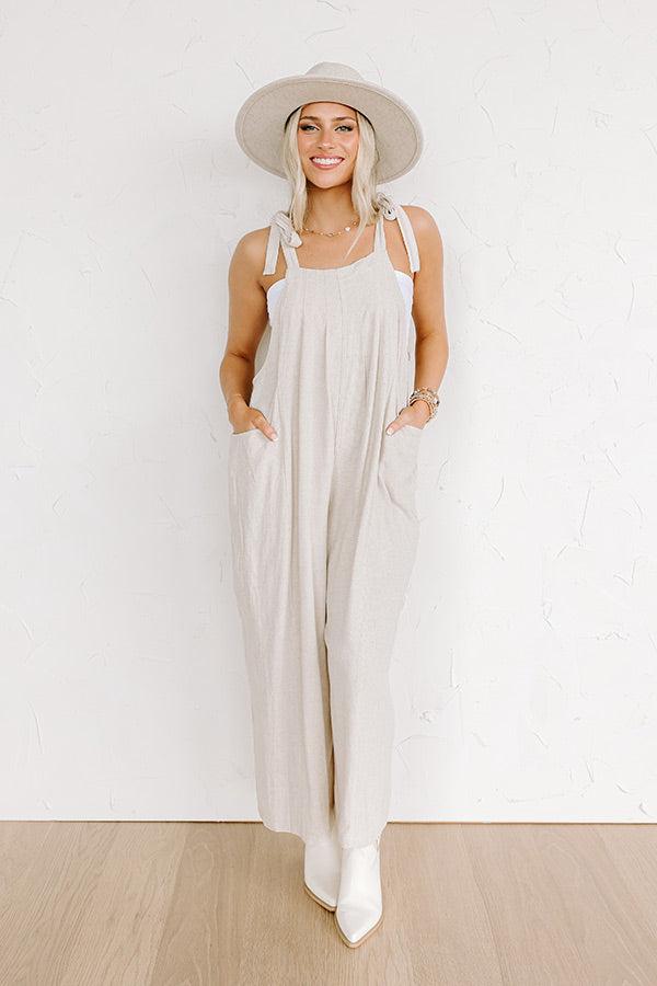 Sunny Days Ahead Jumpsuit in Oatmeal Product Image