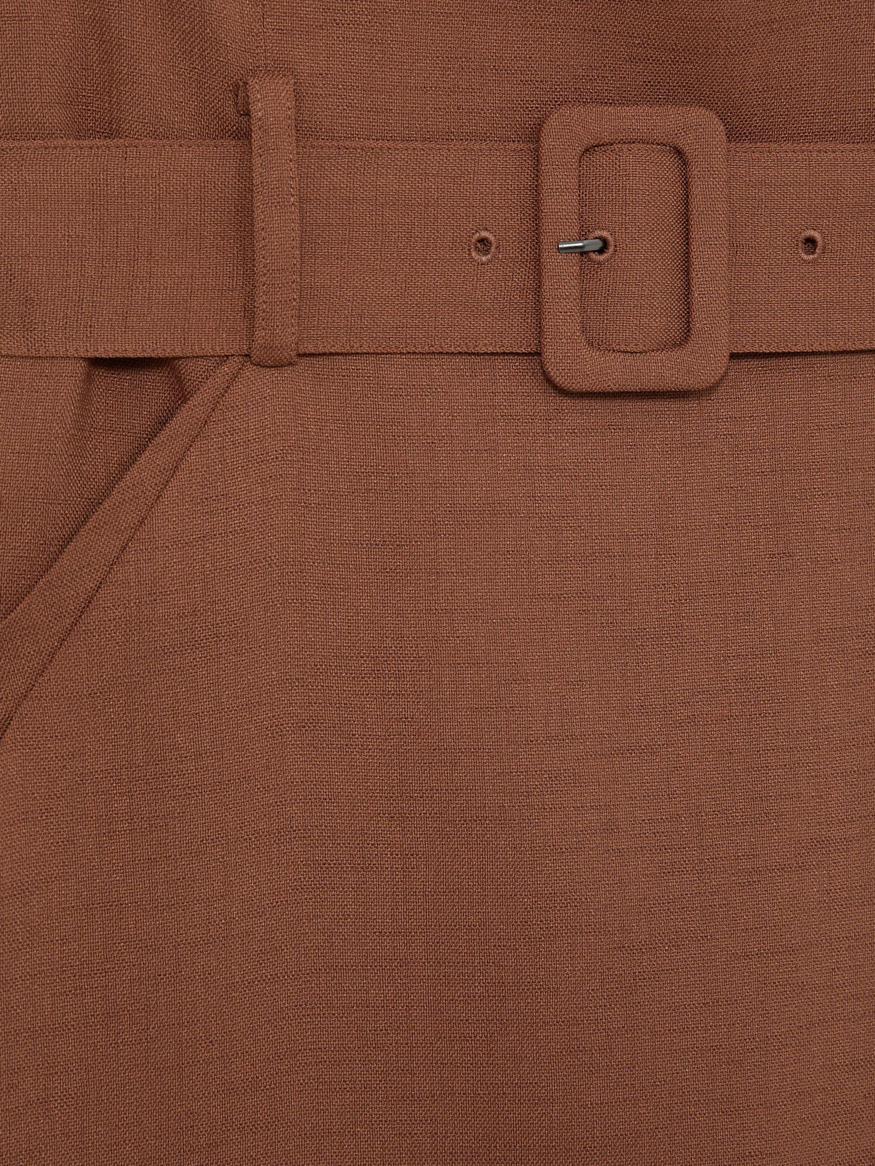 Belted Mini Dress in Brown Product Image