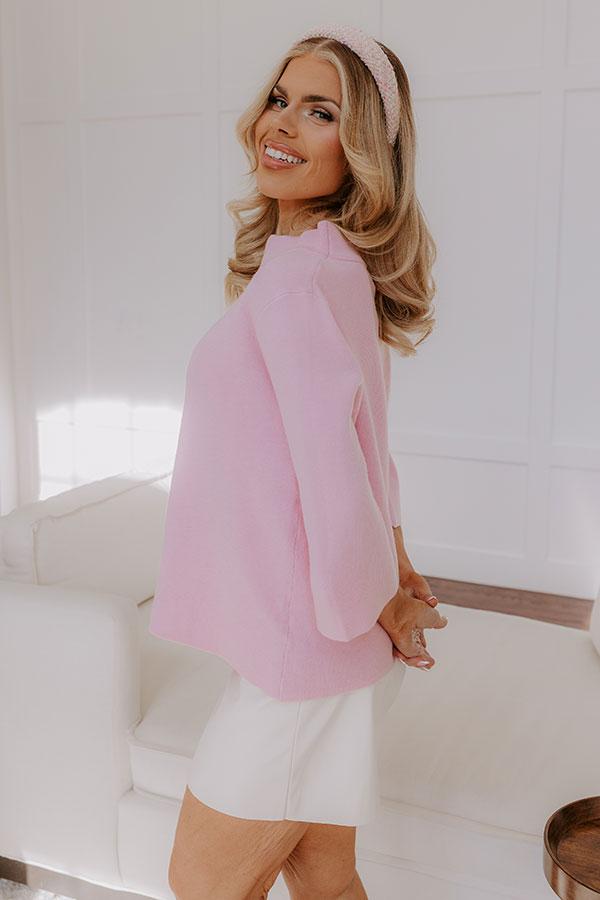 Simply Chic Sweater Top in Light Pink Product Image