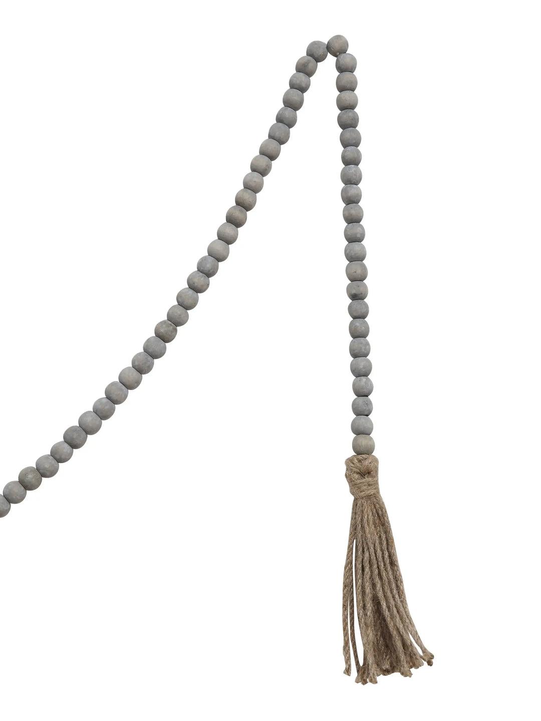 Wood Bead Garland with Tassels - 48in Natural Product Image