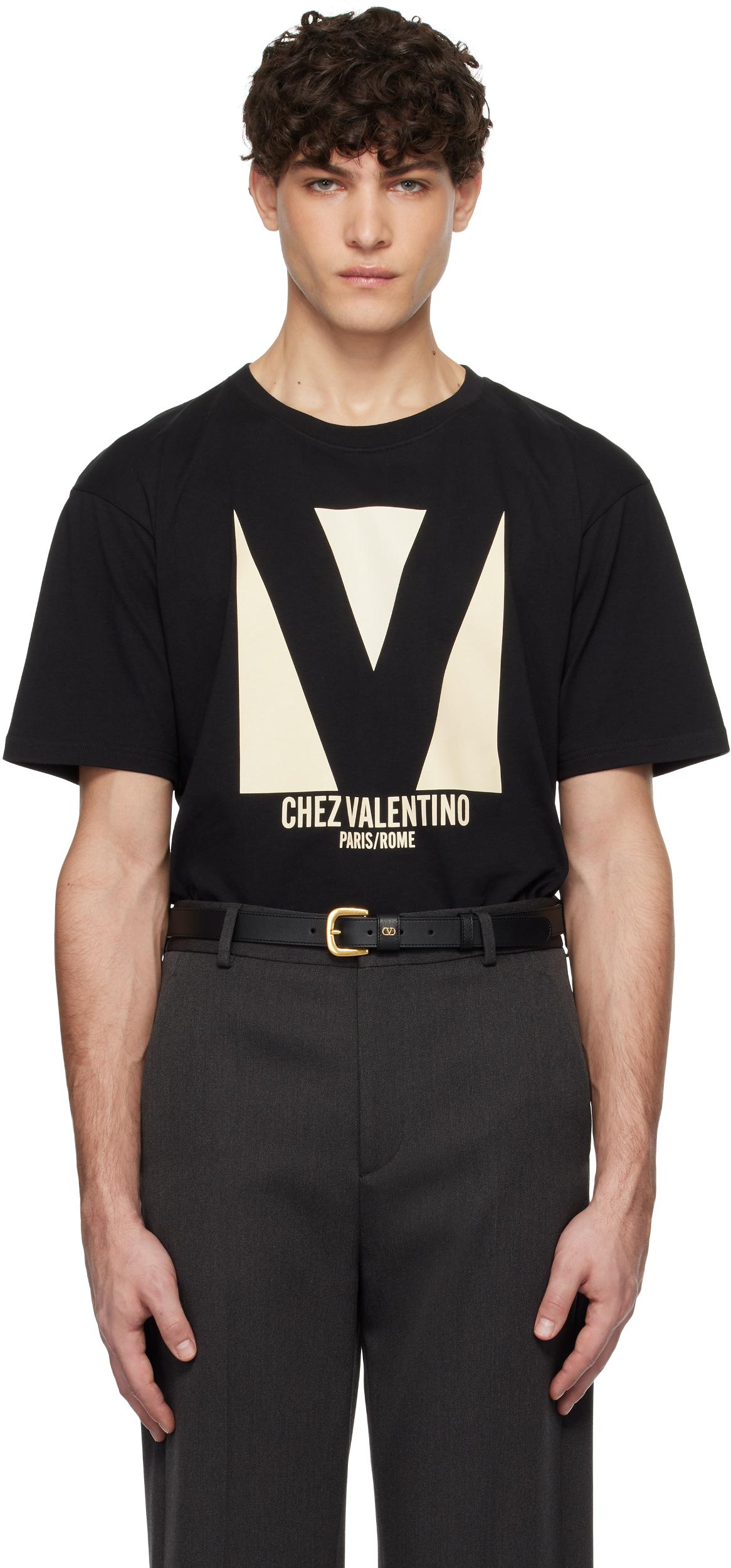 VALENTINO Crew Neck Short Sleeves T-shirts In Black Product Image