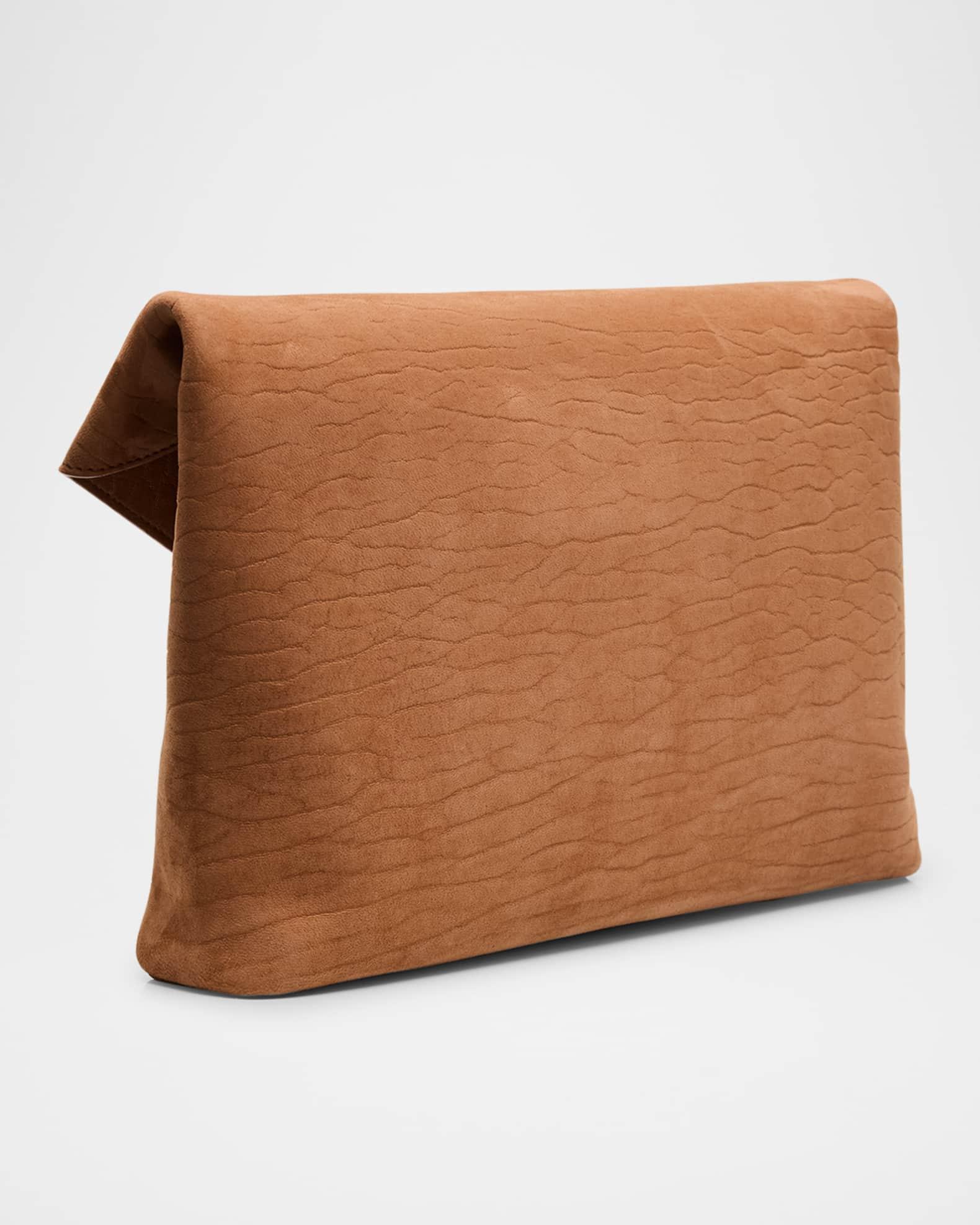 Large YSL Envelope Pouch Clutch Bag in Pebbled Leather  Product Image