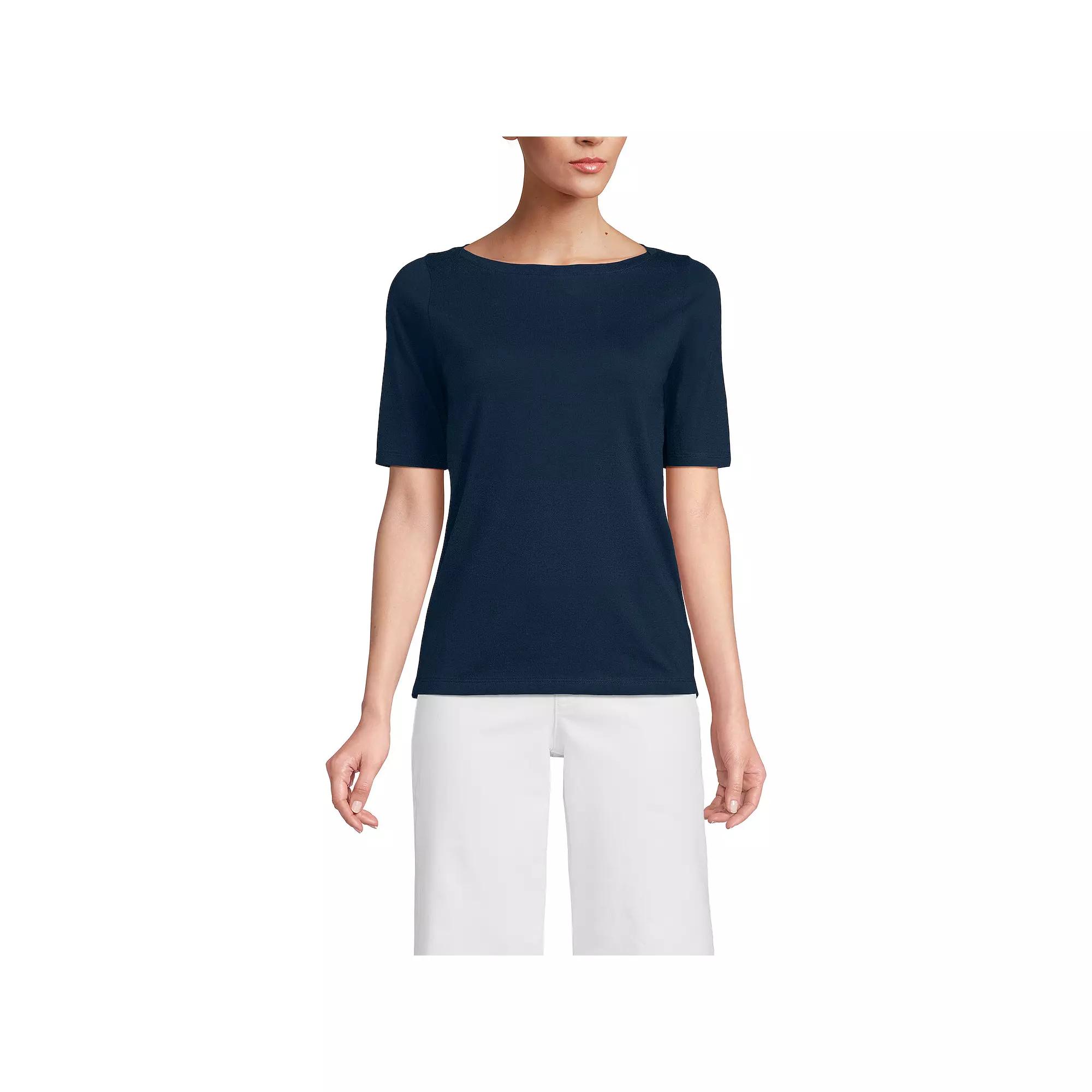 Women's Lands' End Supima Top, Size: Medium, Radiant Blue Product Image