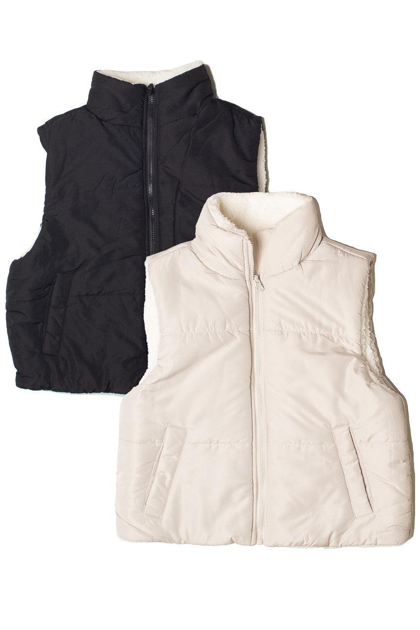 Reversible Sherpa Puffer Vest Product Image