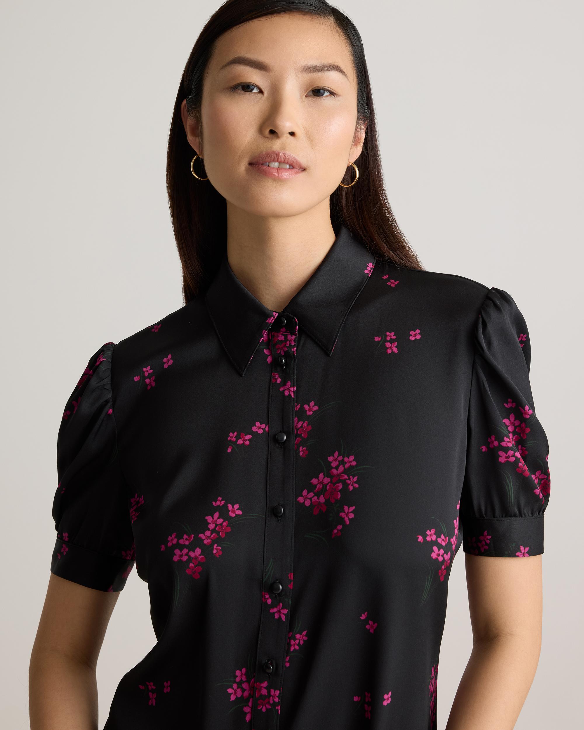 Quince | Women's Washable Stretch Silk Puff Sleeve Blouse Mulberry Silk Product Image