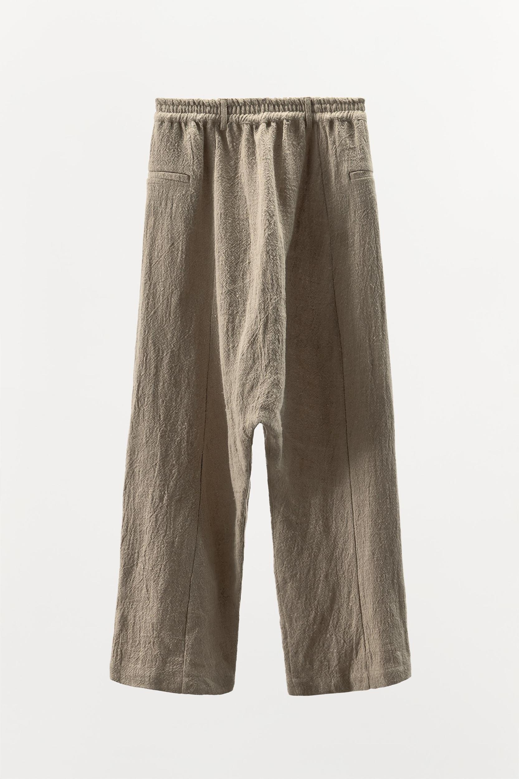 LIMITED EDITION 100% LINEN LOW-RISE PANTS Product Image