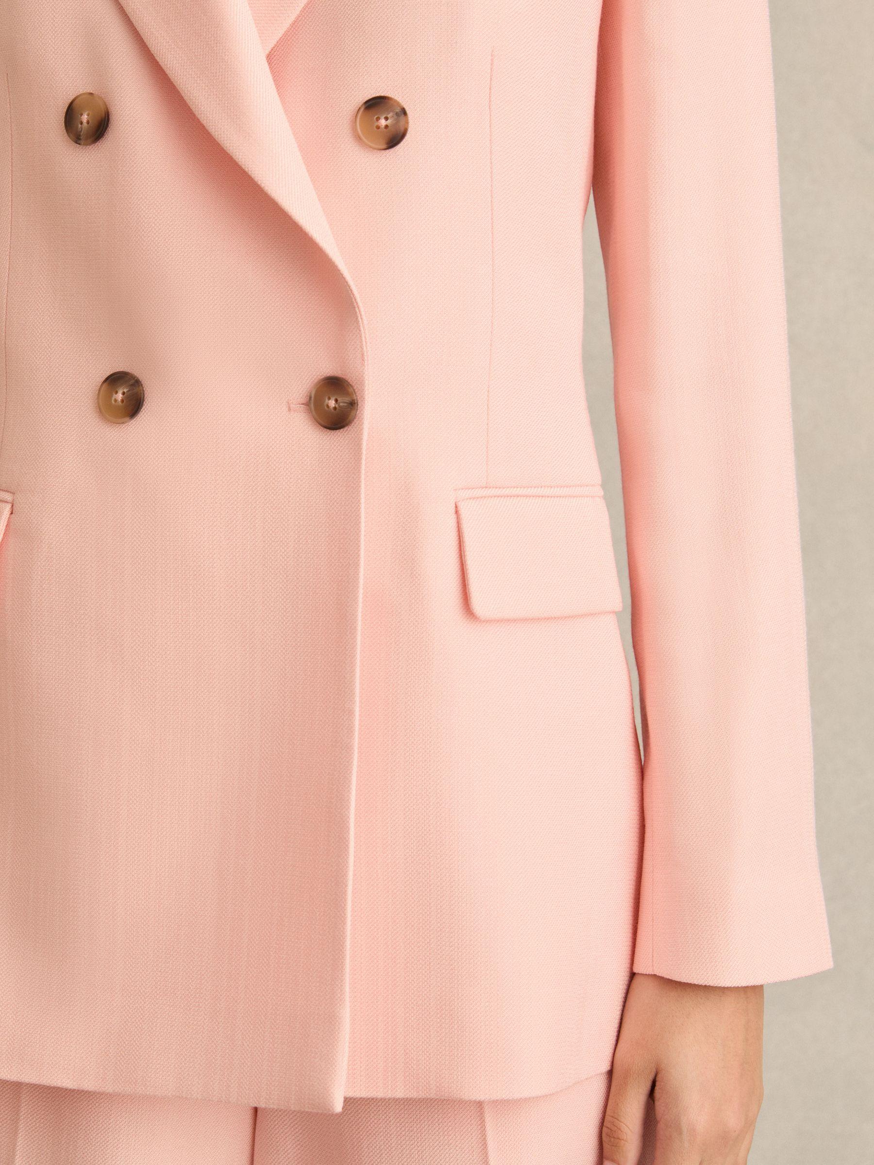 Petite Double-Breasted Peak-Lapel Suit Jacket in Pink Product Image