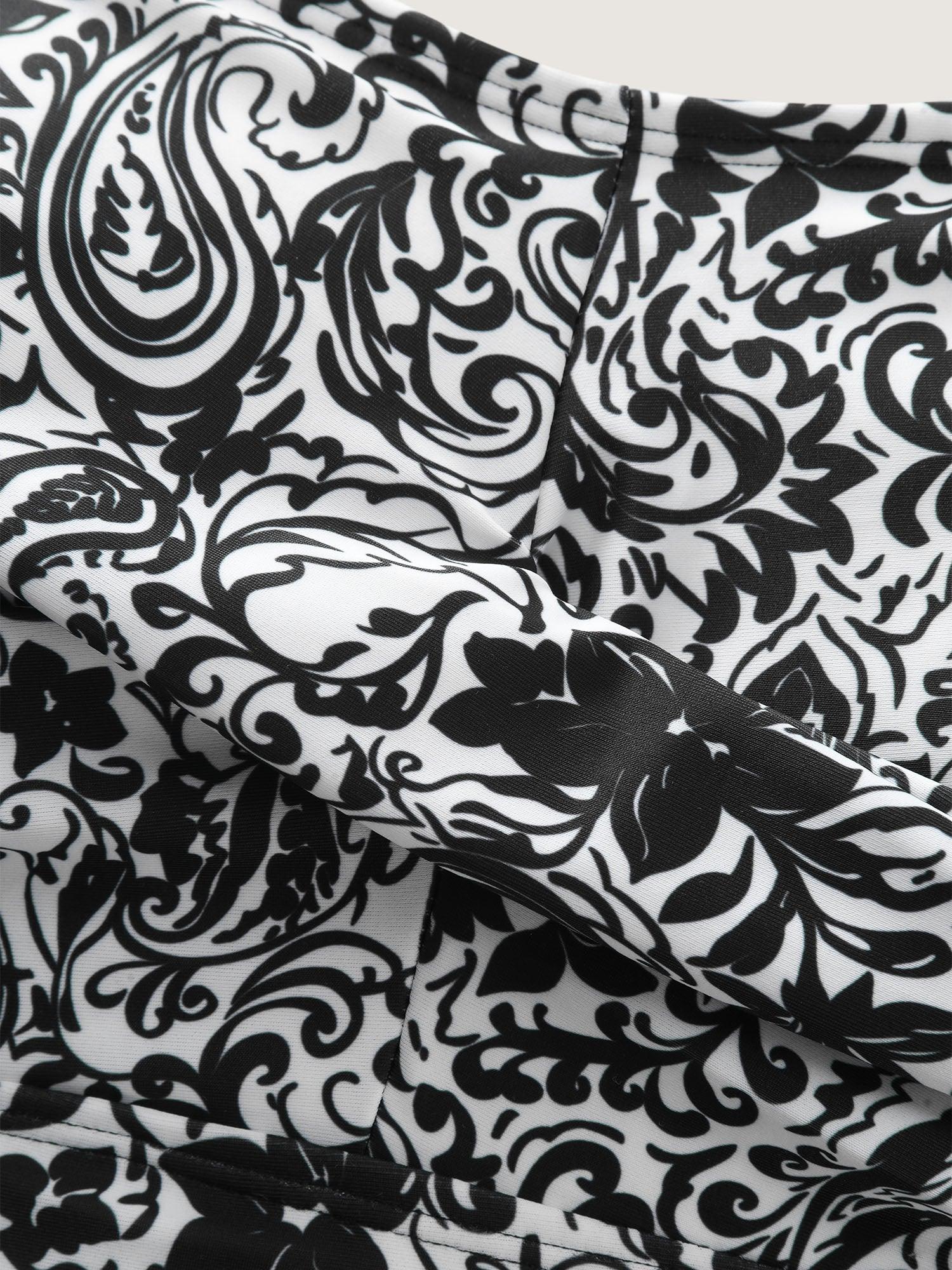 Paisley Print Twist Front Swim Dress Female Product Image