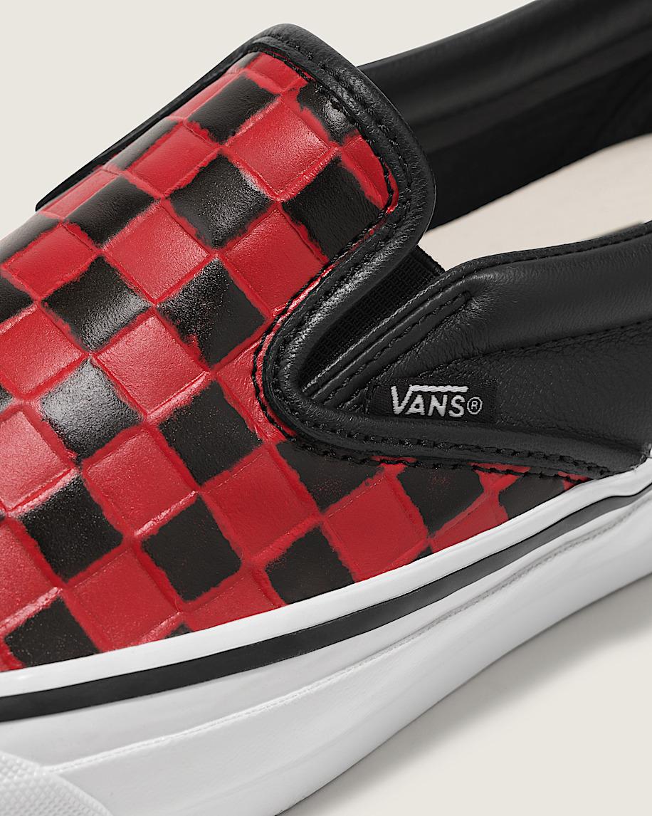 OTW Leather Checkerboard Slip-On 98 Vibram in Racing Red| Vans US Product Image