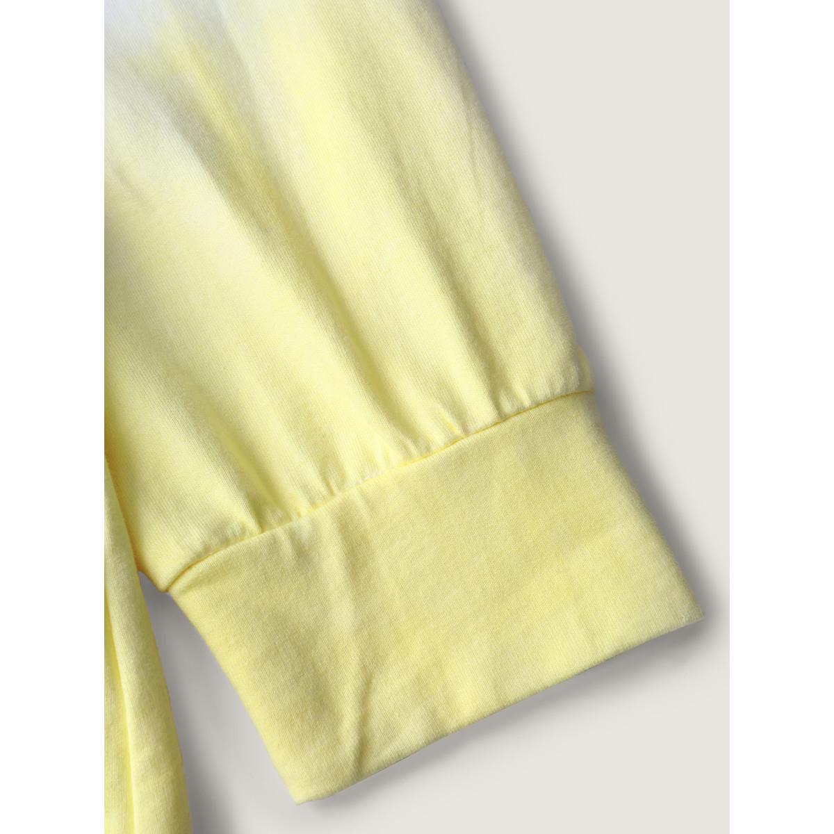 Plus Size Cotton Dip Dye Stretchy Hem Sweatshirt Women Multicolor Playful Round Neck Casual Sweatshirts BloomChic 22-24/3X Product Image