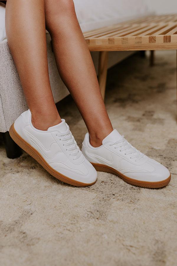 The Miley Faux Leather Sneaker in White Product Image
