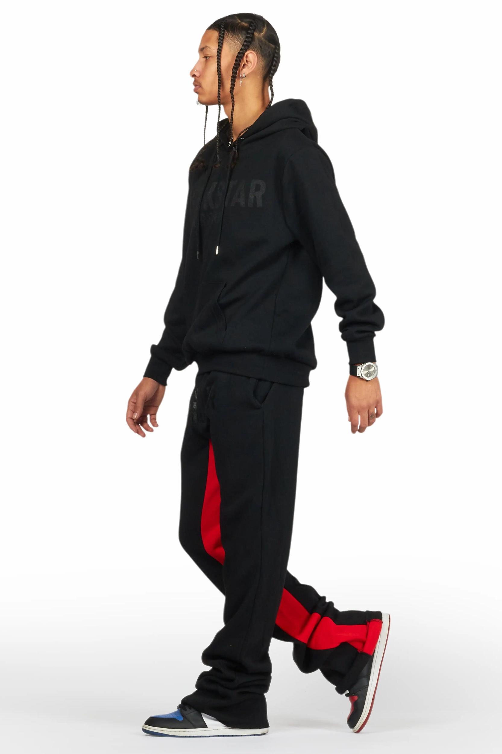 Sana Black Hoodie/Baggy Track Pant Set Male Product Image