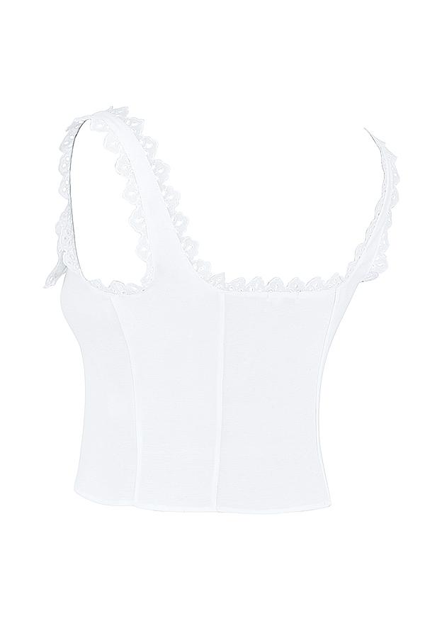 Mallie  white linen a-line mini skirt Product Image