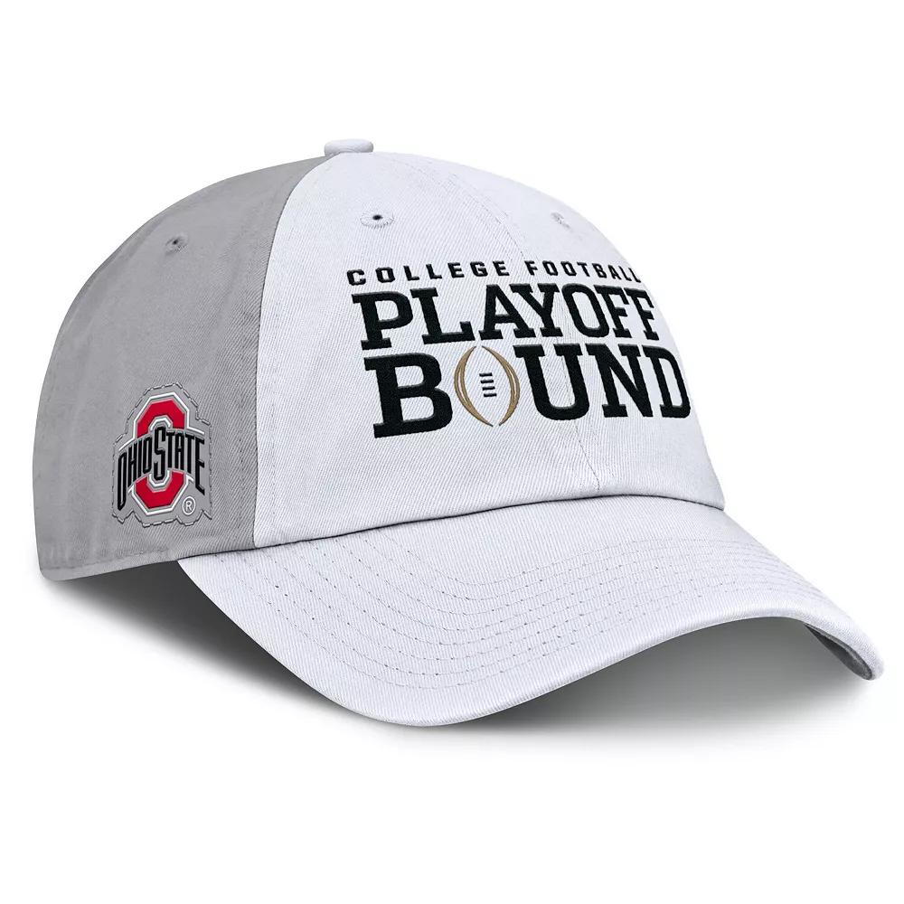Unisex Nike White/Gray Ohio State Buckeyes 2024 College Football Playoff Club Adjustable Hat Product Image
